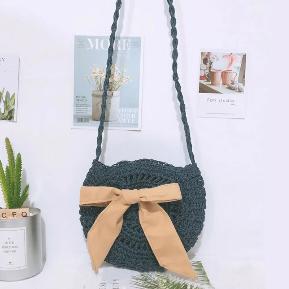 Summer Treasure Bag Women's Hand Woven Bow Tie Beach Bag Bow Knot Boho Style Round Wicker Crossbody Bag Cross Drawstring Bag
Summer Treasure Bag Women's Hand Woven Bow Tie Beach Bag Bow Knot Boho Style Round Wicker Crossbody Bag Cross Drawstring Bag