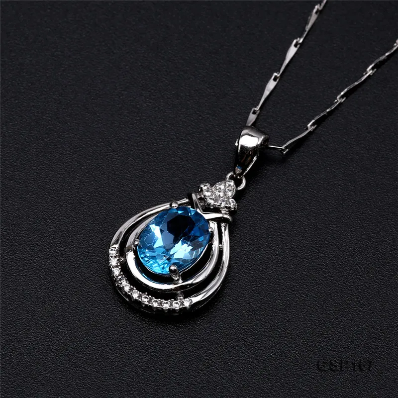 JYX Beautiful Blue Topaz 925 Silver Pendant Oval Faceted Jewelry for Women Everyday Holiday Gift
JYX Beautiful Blue Topaz 925 Silver Pendant Oval Faceted Jewelry for Women Everyday Holiday Gift