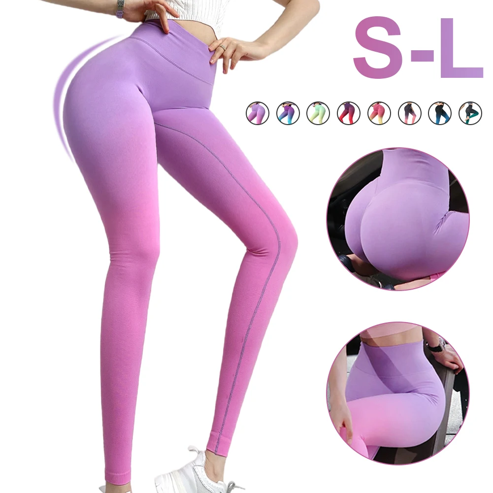 Women Seamless Sports Leggings Gradient Color Yoga Pants High Waist Butt Lifting Pants Gym Fitness Training Sportswear Elastic
Women Seamless Sports Leggings Gradient Color Yoga Pants High Waist Butt Lifting Pants Gym Fitness Training Sportswear Elastic