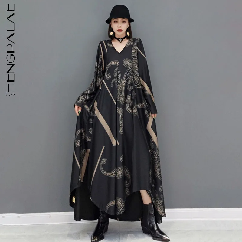 SHENGPALAE Fashion Printed Silk Derss Women's Autumn 2021 New V-neck Loose Long Sleeve Mid-calf Irregular Dresses Female 5E4741
SHENGPALAE Fashion Printed Silk Derss Women's Autumn 2021 New V-neck Loose Long Sleeve Mid-calf Irregular Dresses Female 5E4741