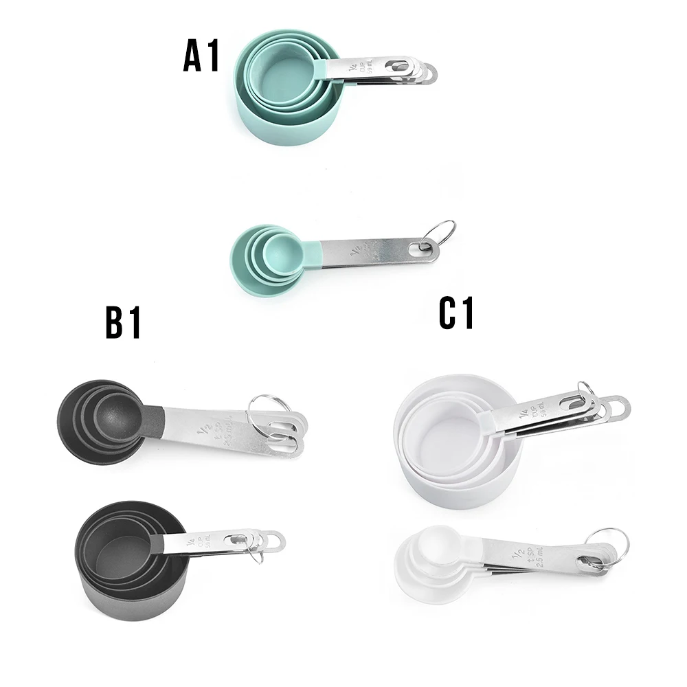 8Pcs Green/Black/White Stainless Steel Measuring Cups Spoons Kitchen Measuring Spoon Scoop Cooking Tools
8Pcs Green/Black/White Stainless Steel Measuring Cups Spoons Kitchen Measuring Spoon Scoop Cooking Tools