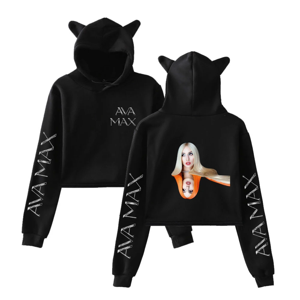Print Ava Max Hoodie Cat Ear Cap OMG Crop Top Sexy Short Style Long Sleeve fashion popular girls Tracksuit
Print Ava Max Hoodie Cat Ear Cap OMG Crop Top Sexy Short Style Long Sleeve fashion popular girls Tracksuit