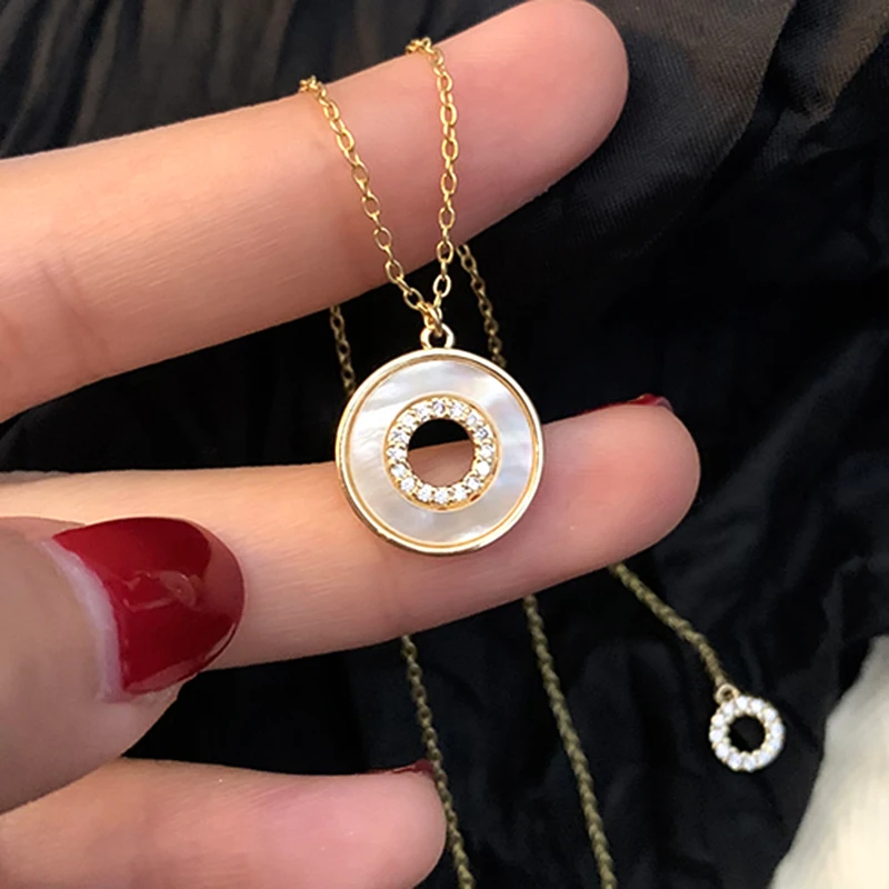 Trendy Exquisite 14k Real Gold Fritillary Circle Chain Necklace for Women High Quality Pendant Jewelry Bling AAA Zirconia Party
Trendy Exquisite 14k Real Gold Fritillary Circle Chain Necklace for Women High Quality Pendant Jewelry Bling AAA Zirconia Party