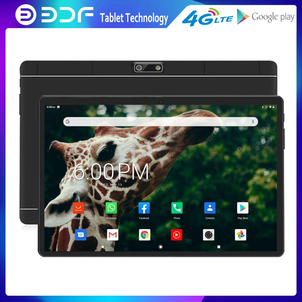

BDF 10 Inch Tablet Pc Android 9.0 Octa Core 2.5D Tempered Dual 4G LTE Phone call Tablets Glass Google Play Bluetooth WiFi 10.1
