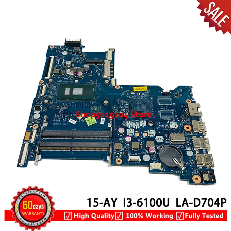 Материнская плата для ноутбука HP 15-AY 15-AY028 854946-601 860168-601 с SR2EU I3-6100U DDR4 BDL50 системная