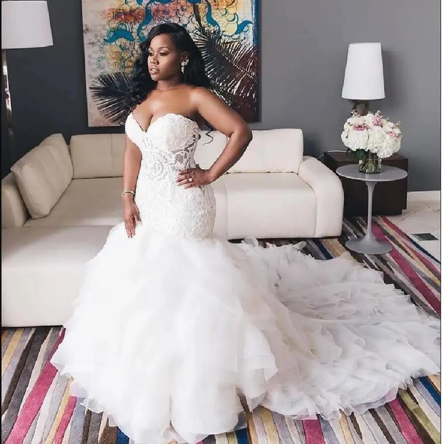 Vintage Ivory 2021 Trumpet Mermaid Wedding Dresses Sweetheart Lace Bodice Lace Up Plus Size Bridal Gowns Illusion Lady Marriage
Vintage Ivory 2021 Trumpet Mermaid Wedding Dresses Sweetheart Lace Bodice Lace Up Plus Size Bridal Gowns Illusion Lady Marriage