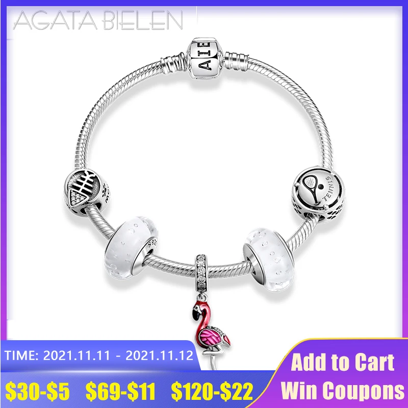 New Flamingo 925 Sterling Silver Charming pendants Bracelets European Murano Glass Beads Charms Bracelet Bangles Luxury Jewelry
New Flamingo 925 Sterling Silver Charming pendants Bracelets European Murano Glass Beads Charms Bracelet Bangles Luxury Jewelry