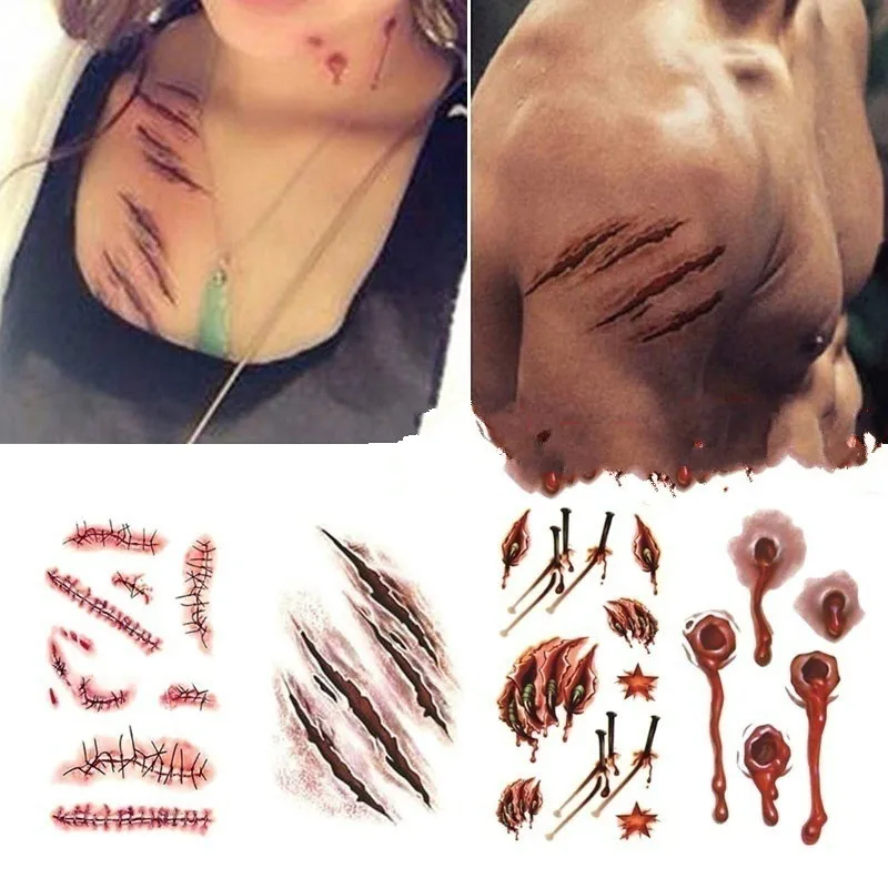 3D scar design small pattern tattoo sticker Halloween waterproof temporary tattoo body art man woman child fake tattoo
3D scar design small pattern tattoo sticker Halloween waterproof temporary tattoo body art man woman child fake tattoo