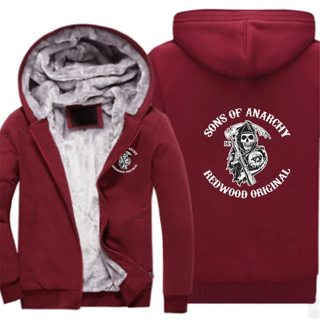 New Winter Sons of Anarchy Casual Hoodies Mens Zipper Long Sleeve Coat Jacket Fleece Thicken Man Sweatshirt Pullover
New Winter Sons of Anarchy Casual Hoodies Mens Zipper Long Sleeve Coat Jacket Fleece Thicken Man Sweatshirt Pullover