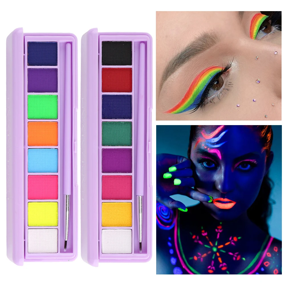 Face Body Painting Luminous Painting 8 In 1 Water-Soluble Body Painting Cream Eyeliner Eye Shadow Ultraviolet Face Body Pigment
Face Body Painting Luminous Painting 8 In 1 Water-Soluble Body Painting Cream Eyeliner Eye Shadow Ultraviolet Face Body Pigment