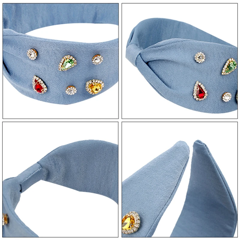 Fashion Diamond Women Hairband High Elastic Hair Band Wide Side Cross Knot Headband For Girls Headwear Turban 5 Colors 
Fashion Diamond Women Hairband High Elastic Hair Band Wide Side Cross Knot Headband For Girls Headwear Turban 5 Colors
