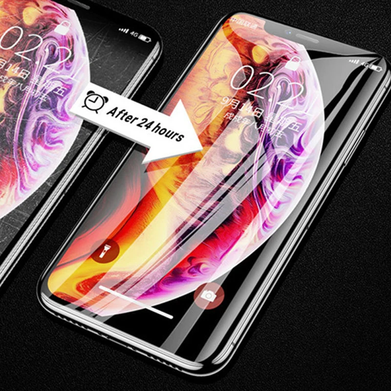 4 шт. 100D Защитная Гидрогелевая пленка для iPhone 11 Pro MAX 6 6s 8 7 plus XR X XS полноэкранная