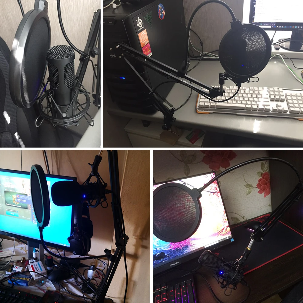 Metal USB Microphone Condenser Recording Microphone D80 Mic with Stand for Computer Laptop PC Karaoke Studio Recording
Metal USB Microphone Condenser Recording Microphone D80 Mic with Stand for Computer Laptop PC Karaoke Studio Recording