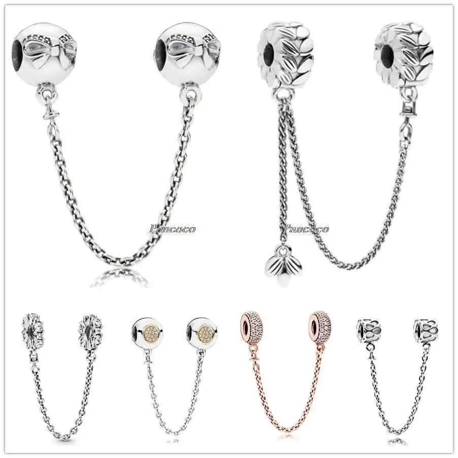 Authentic 925 Sterling Silver Two-tone Signature With Crystal Safety Chain Charm Bead Fit Pandora Bracelet & Necklace Jewelry
Authentic 925 Sterling Silver Two-tone Signature With Crystal Safety Chain Charm Bead Fit Pandora Bracelet & Necklace Jewelry