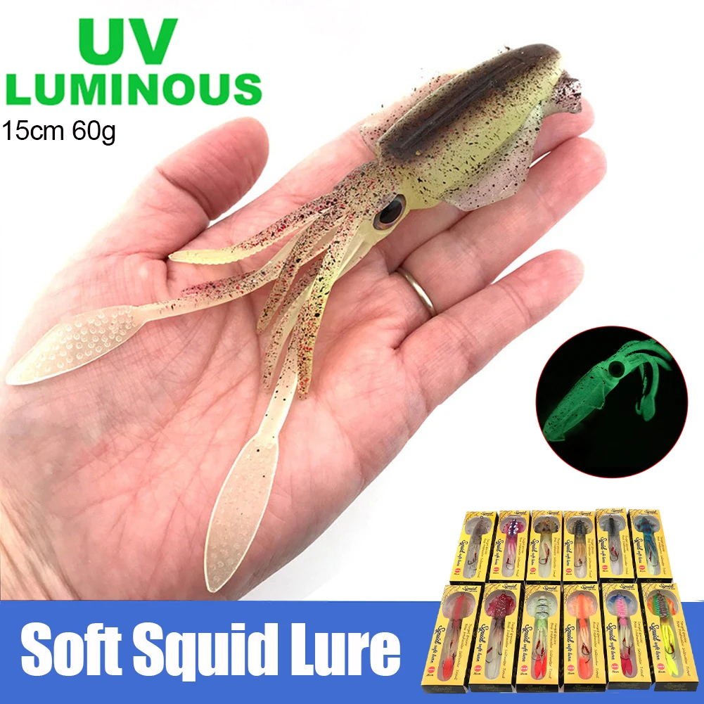 Trolling 60g 15cm Squid Lure Fishing Lure Soft Bait Luminous Glow Squid Jig Soft Lure For Freshwater Saltwater With Lead Sinker
Trolling 60g 15cm Squid Lure Fishing Lure Soft Bait Luminous Glow Squid Jig Soft Lure For Freshwater Saltwater With Lead Sinker