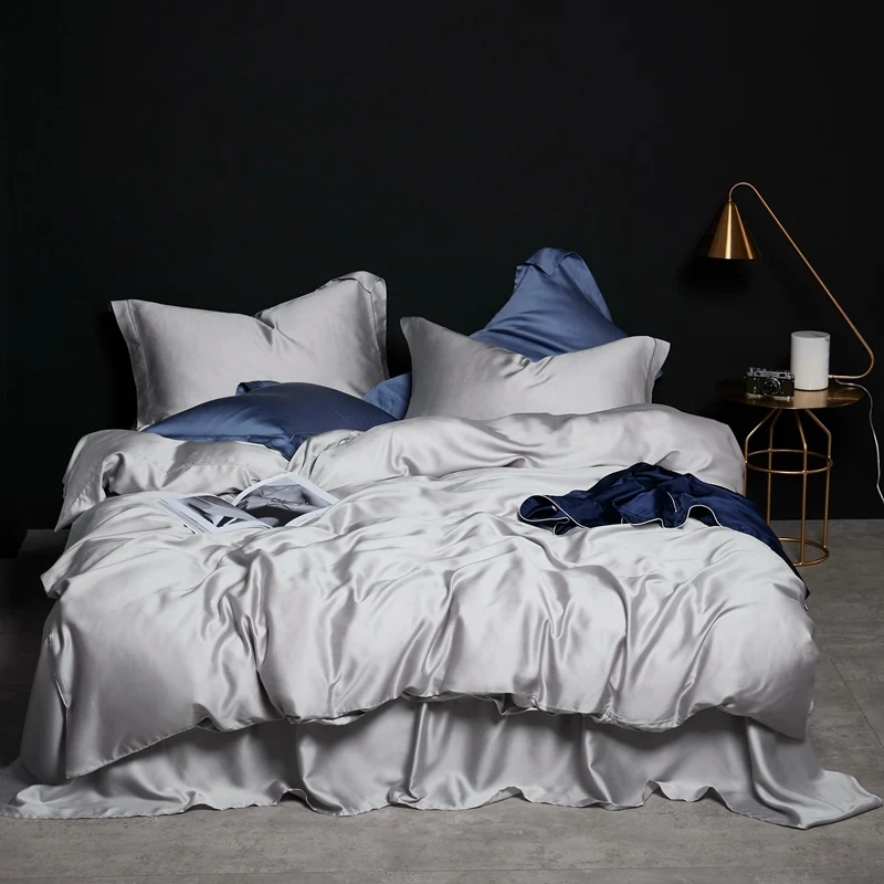 Silver Grey Color Premium Tencel Silk Bedding Set Luxury Queen King size Summer Duvet Cover Bed sheet set Breathable Ultra Soft
Silver Grey Color Premium Tencel Silk Bedding Set Luxury Queen King size Summer Duvet Cover Bed sheet set Breathable Ultra Soft