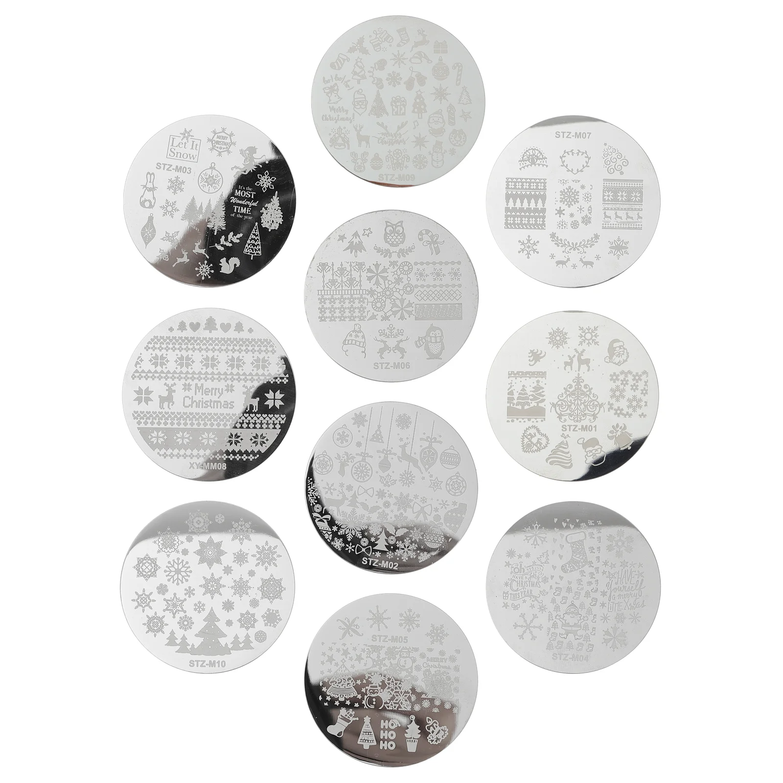 10 Sheets Xmas Nail Stencils Nail Stamping Templates Nail Polish Stampers Kit 
10 Sheets Xmas Nail Stencils Nail Stamping Templates Nail Polish Stampers Kit