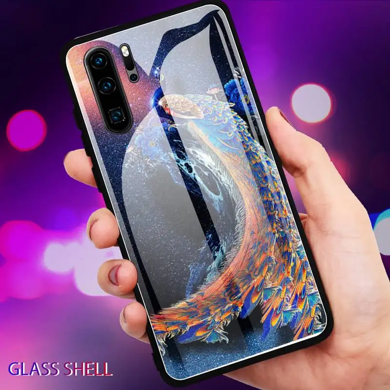 Peacock Phone Case For Huawei P9 10Plus 20PRO P30 Lite Back Cover Tempered Glass Cases For NOVA 3E Series
Peacock Phone Case For Huawei P9 10Plus 20PRO P30 Lite Back Cover Tempered Glass Cases For NOVA 3E Series