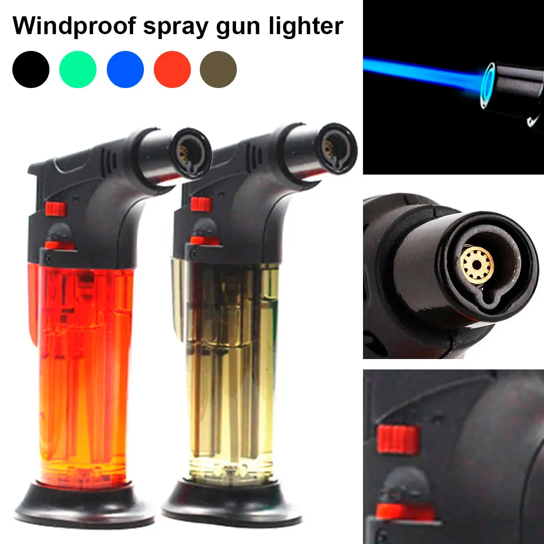 Lighter Adjustable Butane Jet Torch Lighter Jet Flame Butane Gas Transparent body design Refillable BBQ Tool Flame Ignition Tool
Lighter Adjustable Butane Jet Torch Lighter Jet Flame Butane Gas Transparent body design Refillable BBQ Tool Flame Ignition Tool