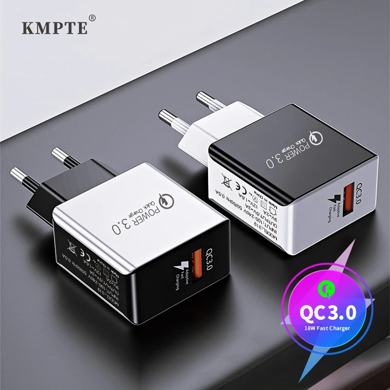 KMPTE Quick Charge 3 0 Usb зарядное устройство QC3.0 стены мобильный телефон для iPhone 11 Xiaomi Mi 10