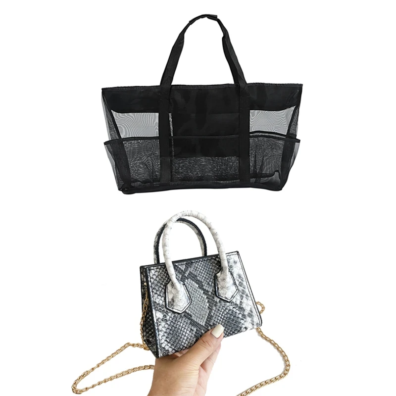 Сетчатая пляжная сумка XXL, семейная сетчатая пляжная сумка, Сетчатая Сумка с модной змеиной кожей, женская сумка на одно плечо, сумка
Сетчатая пляжная сумка XXL, семейная сетчатая пляжная сумка, Сетчатая Сумка с модной змеиной кожей, женская сумка на одно плечо, сумка