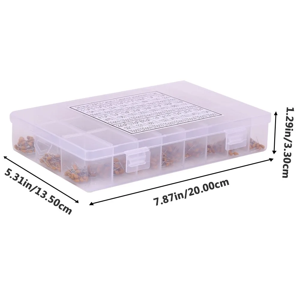 720Pcs Monolithic Ceramic Electrolytic Capacitors 50V Electrolytic Capacitor Assorted Kit 24 Values 0.1uF - 10uF 10pF - 100nF
720Pcs Monolithic Ceramic Electrolytic Capacitors 50V Electrolytic Capacitor Assorted Kit 24 Values 0.1uF - 10uF 10pF - 100nF