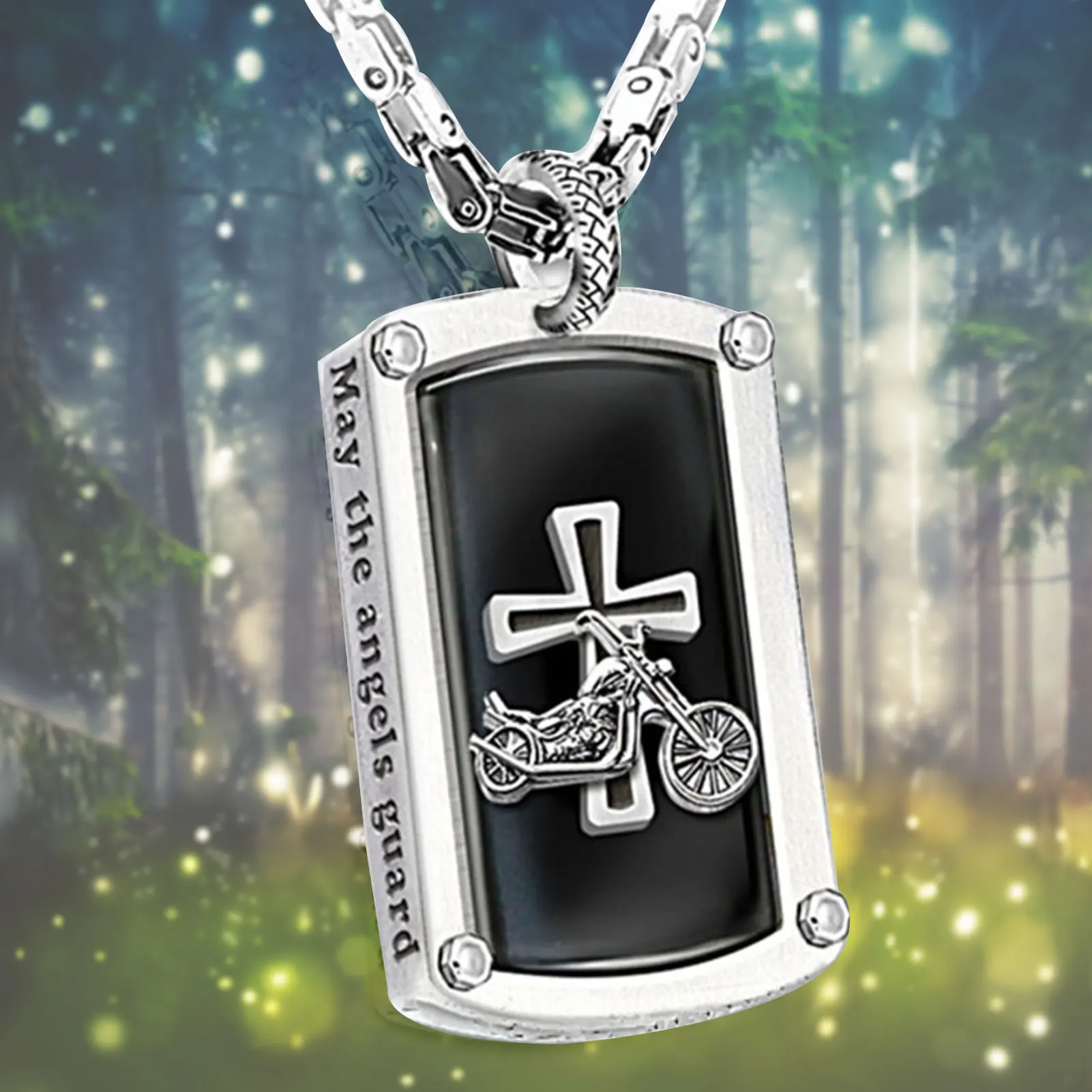 Biker's Blessing Engraved Pendant Necklace for Men Cross Pendant Neck Chain Jewelry Gift ALS88
Biker's Blessing Engraved Pendant Necklace for Men Cross Pendant Neck Chain Jewelry Gift ALS88