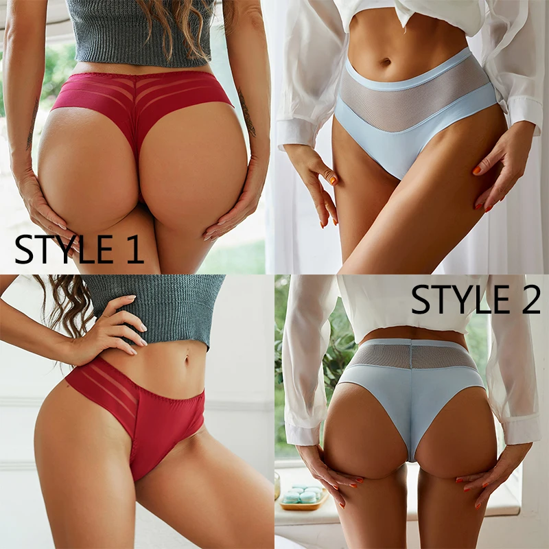 FINETOO сексуальные сетчатые трусики женские бесшовные стринги M-XL женское нижнее