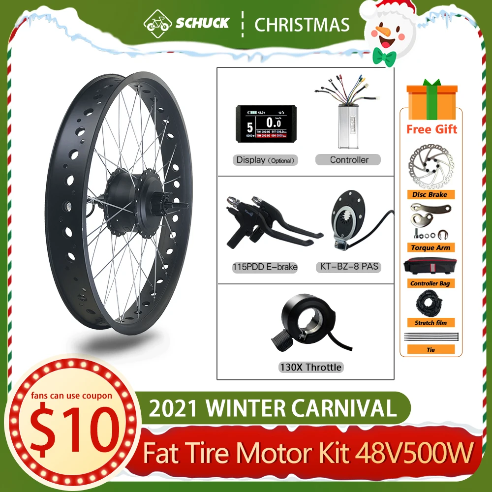500W Fat Tire Bike Conversion Kit 36/48V 500W Ebike Front Wheel Hub Motor 20 26 Inch 4.0 Dropout for Snow Beach Bicycle
500W Fat Tire Bike Conversion Kit 36/48V 500W Ebike Front Wheel Hub Motor 20 26 Inch 4.0 Dropout for Snow Beach Bicycle