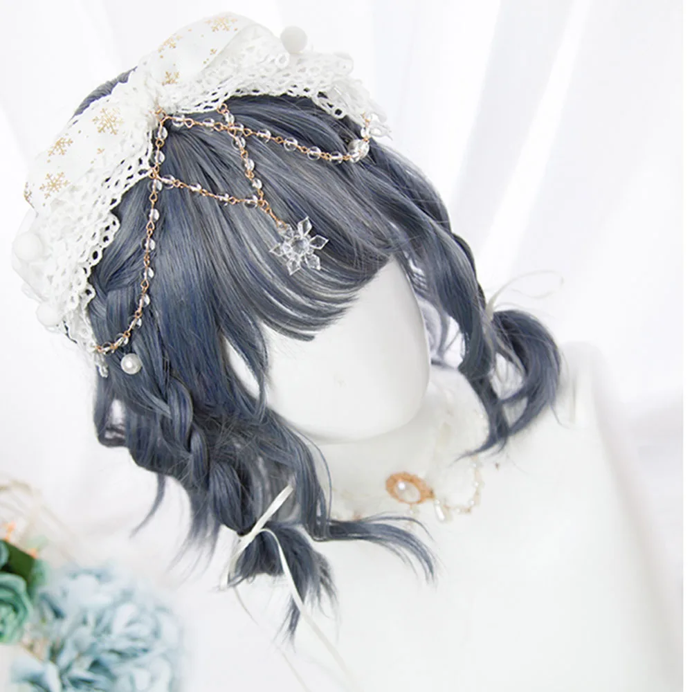 CosplayMix 32CM Lolita Cute Ombre Short Curly Bob Gray Blue Indigo Bangs Heat Resistant Party Synthetic Hair Cosplay Wig+Cap
CosplayMix 32CM Lolita Cute Ombre Short Curly Bob Gray Blue Indigo Bangs Heat Resistant Party Synthetic Hair Cosplay Wig+Cap