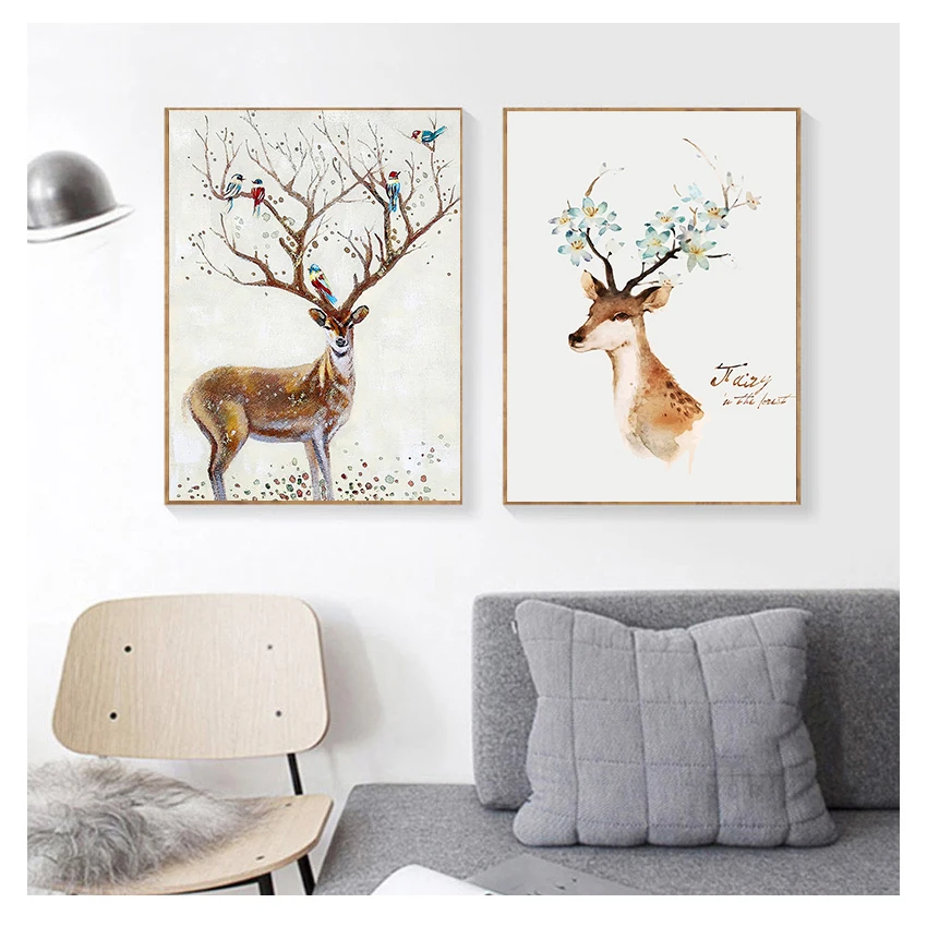 Deer Trees and Flowers Picture Print and Posters Graffiti Art for Child Kids Room Decor 3-47 Art Canvas Painting Nordic Animal
Deer Trees and Flowers Picture Print and Posters Graffiti Art for Child Kids Room Decor 3-47 Art Canvas Painting Nordic Animal