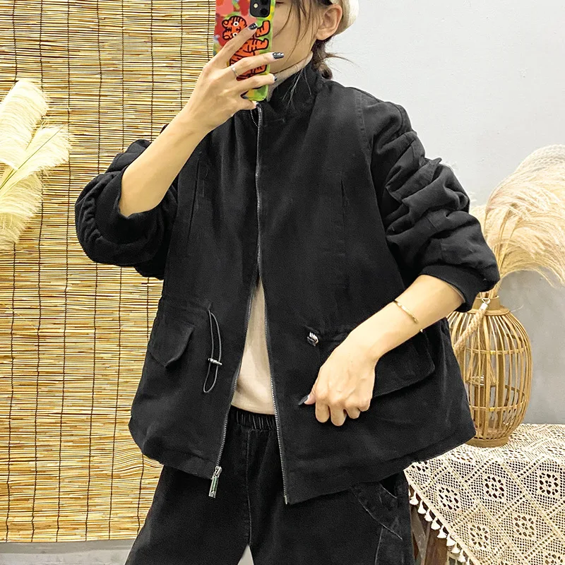 autumn 2020 winters is pure color and mian mian garment draw string can accept waist zipper long sleeves quilted jacket 
autumn 2020 winters is pure color and mian mian garment draw string can accept waist zipper long sleeves quilted jacket