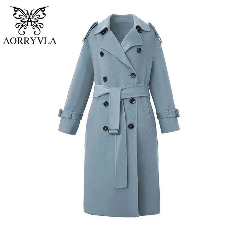 AORRYVLA 2020 New Winter Fashion Women's Wool Coat Hand-Sewn X-Long OuterWear Female Double Breasted Double-Faxed Coat With Belt
AORRYVLA 2020 New Winter Fashion Women's Wool Coat Hand-Sewn X-Long OuterWear Female Double Breasted Double-Faxed Coat With Belt