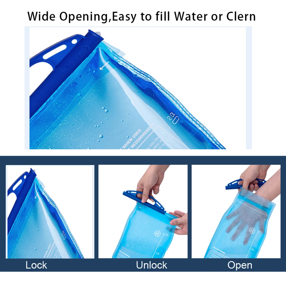 Hydration Bladder 1.5/2/3-Litre Leak-proof Water Storage Bag Water Reservior Clip-on handle Hiking Cycling Hiking Camping Tools
Hydration Bladder 1.5/2/3-Litre Leak-proof Water Storage Bag Water Reservior Clip-on handle Hiking Cycling Hiking Camping Tools