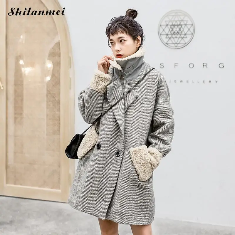 2019 Korean Winter Warm Wool Overcoat Women Stand Collar Solid Gray Female Fleece Jacket Ladies Pockets Oversize Casual Coat 2xl
2019 Korean Winter Warm Wool Overcoat Women Stand Collar Solid Gray Female Fleece Jacket Ladies Pockets Oversize Casual Coat 2xl