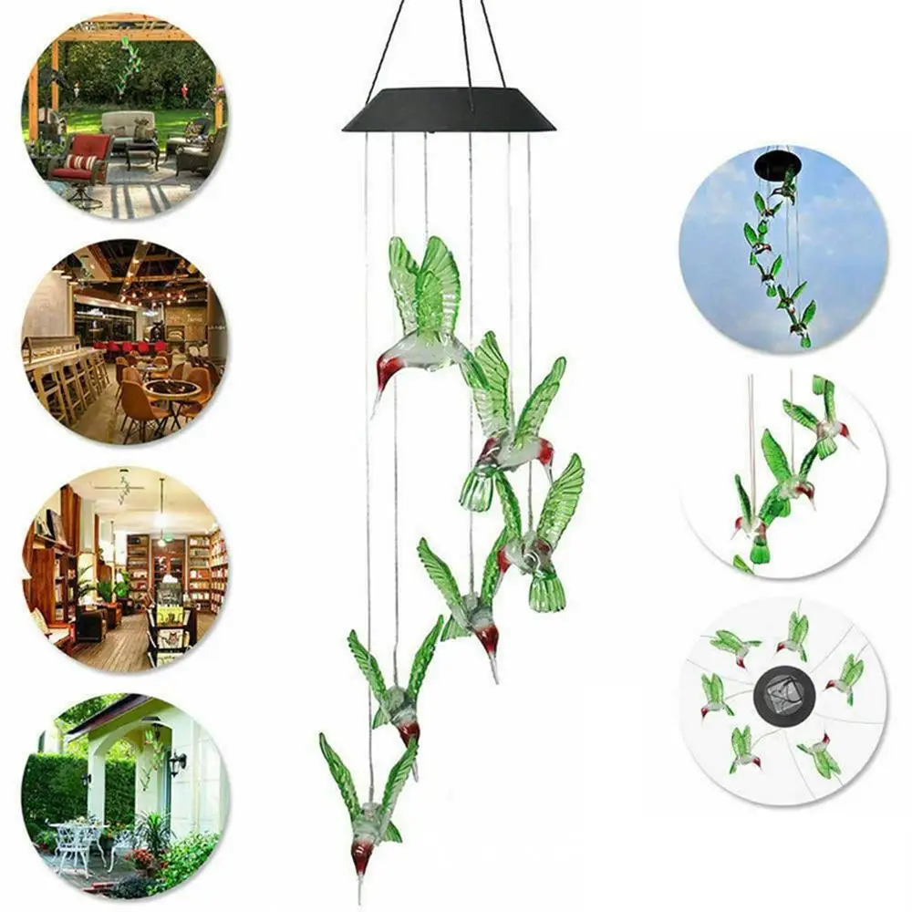 Color Changing Solar Power Wind Chime Crystal Ball Hummingbird Butterfly Waterproof Outdoor Windchime Light for Patio Yard Garde
Color Changing Solar Power Wind Chime Crystal Ball Hummingbird Butterfly Waterproof Outdoor Windchime Light for Patio Yard Garde