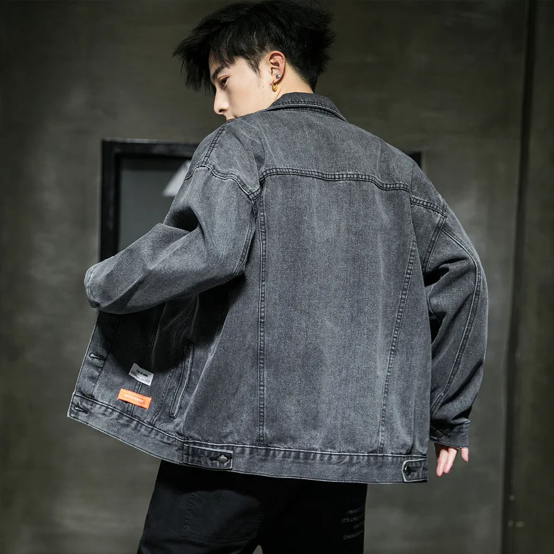 Loose Denim Jacket men lapel Jackets Man male spring summer autumn clothing streetwear outdoor university student Jean Coat
Loose Denim Jacket men lapel Jackets Man male spring summer autumn clothing streetwear outdoor university student Jean Coat