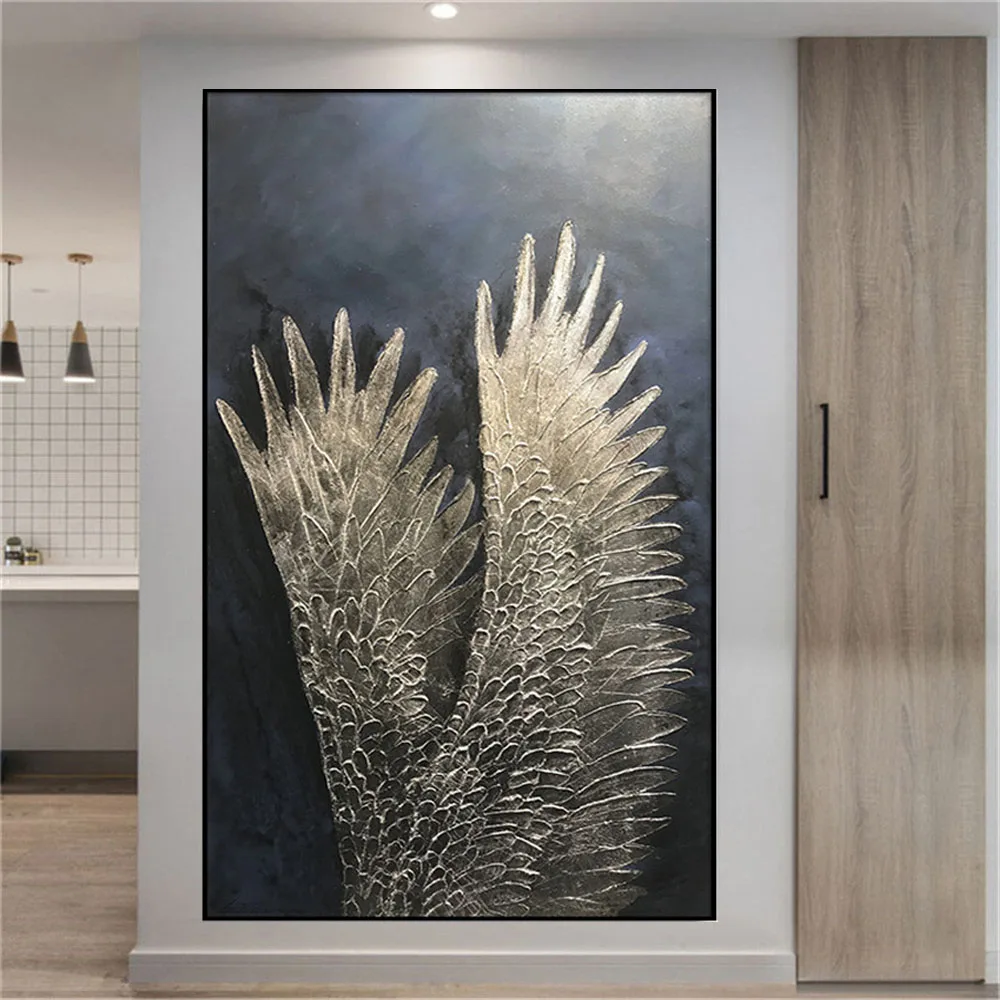 Hand-painted modern oil painting abstract wings golden texture texture canvas painting living room decoration painting wall art
Hand-painted modern oil painting abstract wings golden texture texture canvas painting living room decoration painting wall art