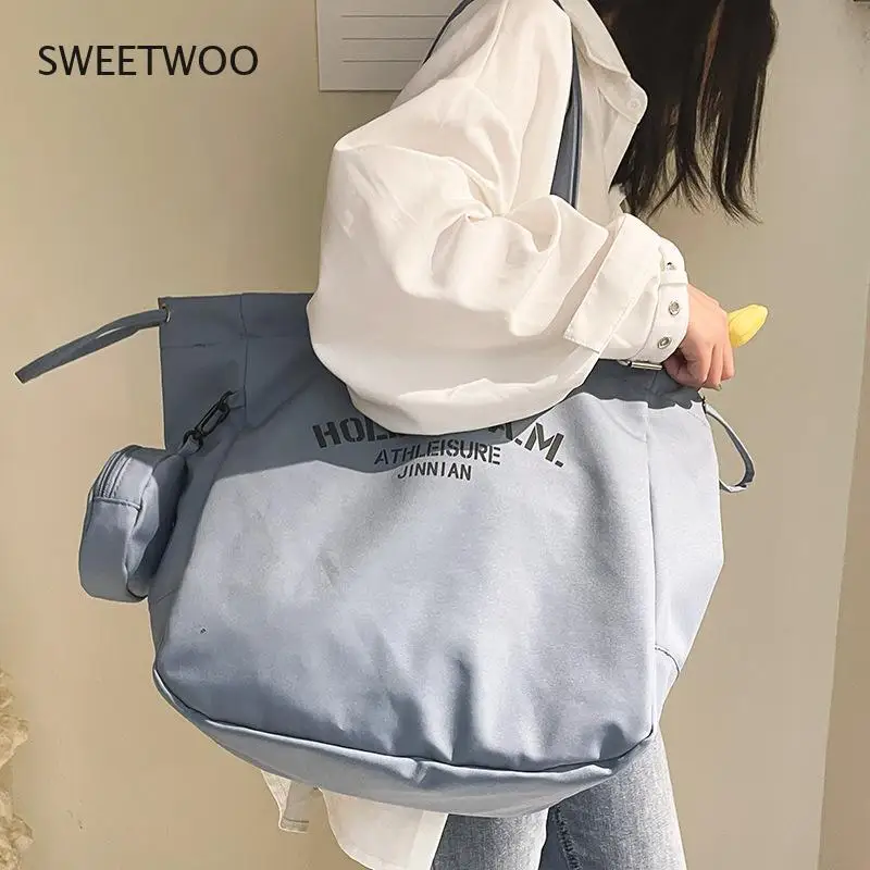 2021 холщовая женская сумка, Повседневная вместительная Студенческая сумка-мессенджер на шнурке с надписью 
2021 холщовая женская сумка, Повседневная вместительная Студенческая сумка-мессенджер на шнурке с надписью