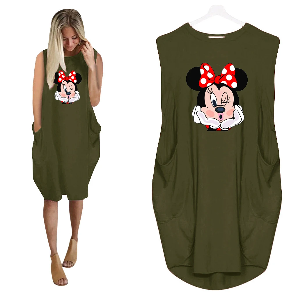 Minnie Mouse Sleeveless Loose Tank Dress Sexy Women Disney Summer Vest Dresses O Neck Solid Color Sundresses Casual Vestidos
Minnie Mouse Sleeveless Loose Tank Dress Sexy Women Disney Summer Vest Dresses O Neck Solid Color Sundresses Casual Vestidos