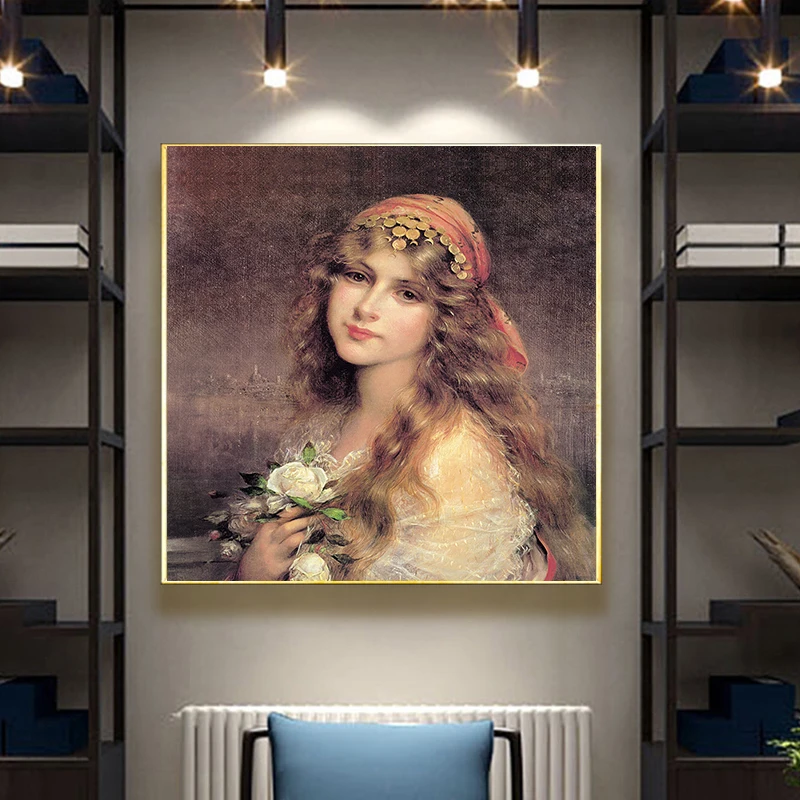 Классическая Картина на холсте женщина абстрактная Wall Art Куадрос плакат печать