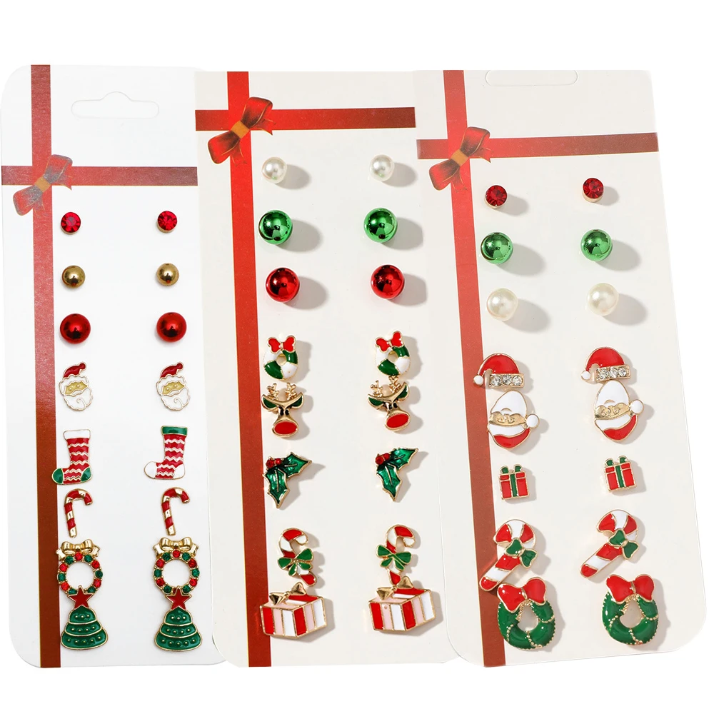 Christmas Stud Earrings Xmas Tree Elk Snowman Deer Enamel Earring Studs Drop Jewelry Crystal 2022 New Year Gifts 7-8 Pairs Set
Christmas Stud Earrings Xmas Tree Elk Snowman Deer Enamel Earring Studs Drop Jewelry Crystal 2022 New Year Gifts 7-8 Pairs Set