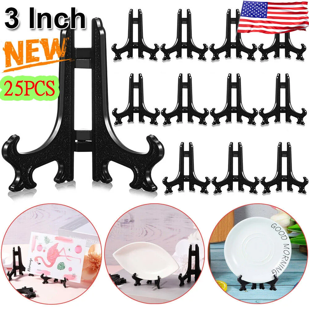 25Pcs Plastic Easel Plate Display Stands Holders Black Picture Photo Easel for Home Decoration Foldable Table Supplies 3 Inch 
25Pcs Plastic Easel Plate Display Stands Holders Black Picture Photo Easel for Home Decoration Foldable Table Supplies 3 Inch