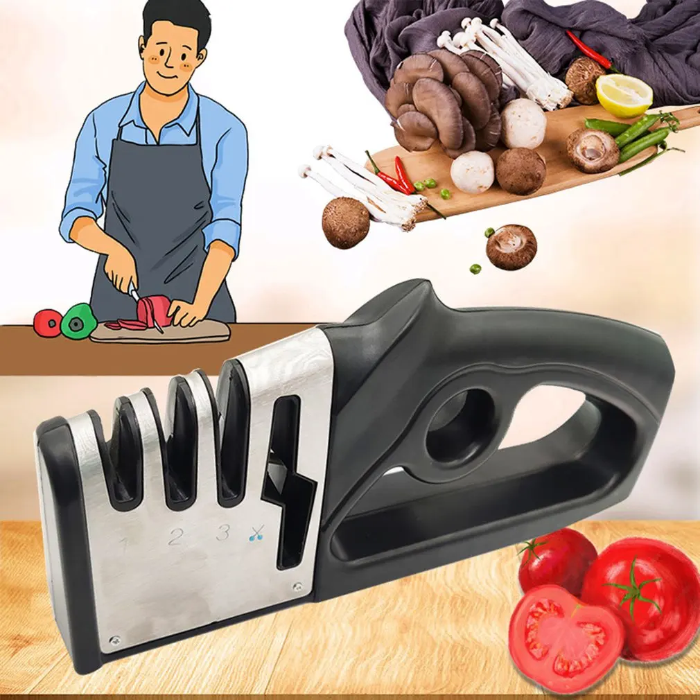4 in 1 Knife Sharpener Kitchen Knives Grinder Diamond Ceramic Stone Professional New 4 Stages Sharpener Tools For Scissors Knife
4 in 1 Knife Sharpener Kitchen Knives Grinder Diamond Ceramic Stone Professional New 4 Stages Sharpener Tools For Scissors Knife