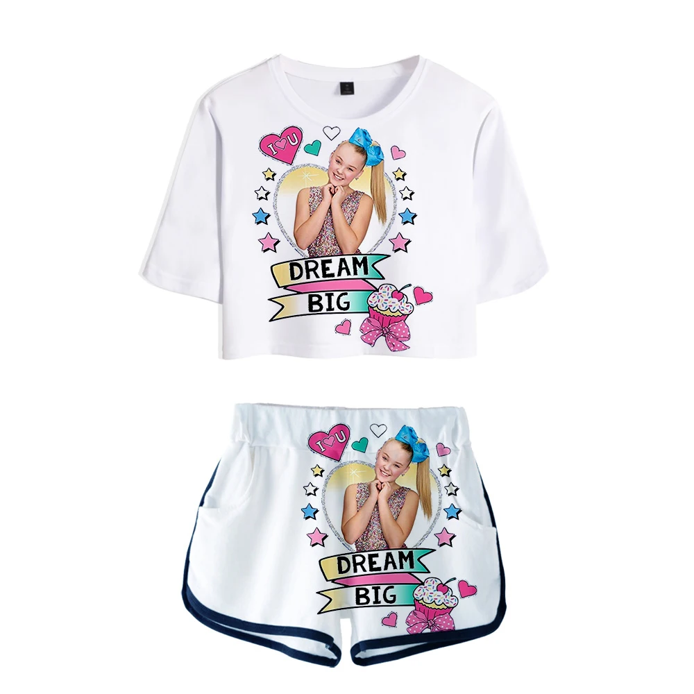 2021 Повседневная футболка JOJO SIWA с открытым пупком + шорты в стиле хип-хоп, женский сексуальный костюм из двух частей 3D, летний костюм JOJO SIWA для ...
2021 Повседневная футболка JOJO SIWA с открытым пупком + шорты в стиле хип-хоп, женский сексуальный костюм из двух частей 3D, летний костюм JOJO SIWA для ...
