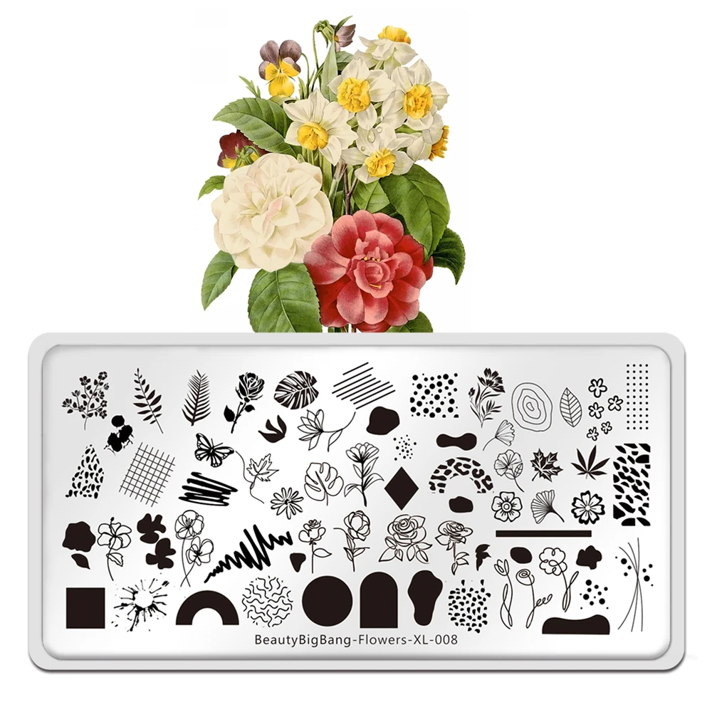 Beautybigbang Nail Art Stamping Plates Style Flower Image 6*12cm Stamp Template Flower XL-008
Beautybigbang Nail Art Stamping Plates Style Flower Image 6*12cm Stamp Template Flower XL-008