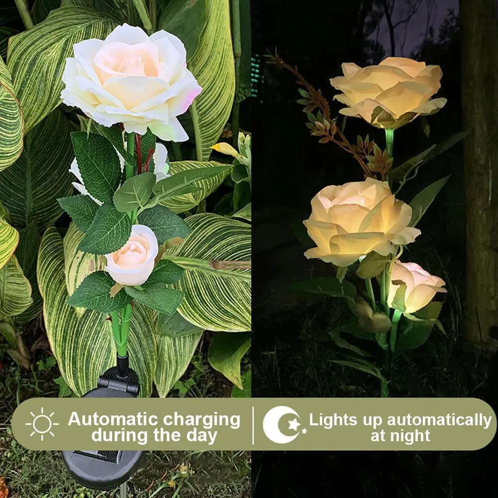 Solar Light White Rose LED Landscape Lights Rose Decoration Garden Lamps Lawn Lamp Simulation Night Outdoor Valentines Gifts
Solar Light White Rose LED Landscape Lights Rose Decoration Garden Lamps Lawn Lamp Simulation Night Outdoor Valentines Gifts