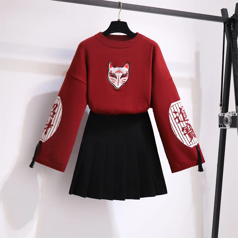 Women Lucky Cat Embroidery Red Sweater Harajuku Japanese Tassel Knitted Pullover Winter Long Sleeve O-Neck Knitwear
Women Lucky Cat Embroidery Red Sweater Harajuku Japanese Tassel Knitted Pullover Winter Long Sleeve O-Neck Knitwear