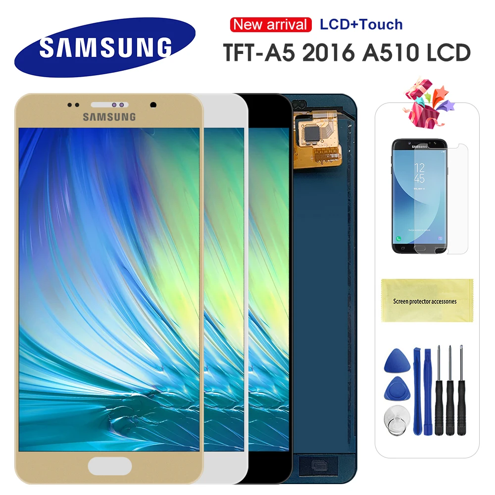 ЖК-дисплей для Samsung Galaxy A5 2016 A510 A510M A510FD A5100 A510Y с сенсорным экраном и дигитайзером в сборе с регулируемой яркостью
ЖК-дисплей для Samsung Galaxy A5 2016 A510 A510M A510FD A5100 A510Y с сенсорным экраном и дигитайзером в сборе с регулируемой яркостью