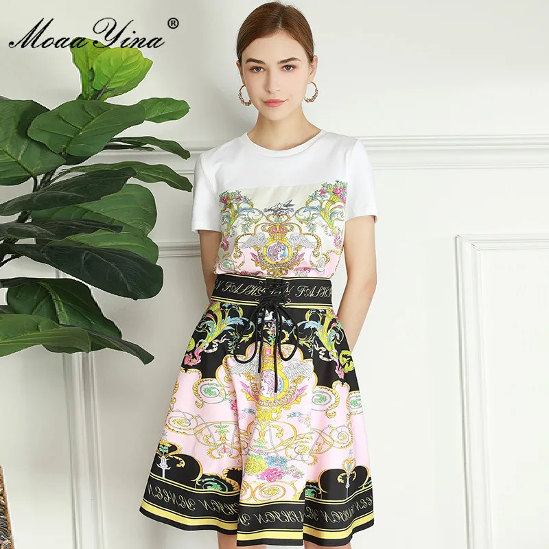 MoaaYina Fashion Runway Summer Casual Print Skirt Suit Women's Short Sleeve White Top+High waist Mini Skirt 2 Piece Suit
MoaaYina Fashion Runway Summer Casual Print Skirt Suit Women's Short Sleeve White Top+High waist Mini Skirt 2 Piece Suit